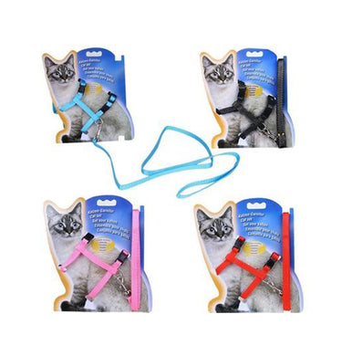 Cat Harness and Leash Adjustable Nylon Halter Harness Kitten Nylon Strap Belt Safety Rope Leads